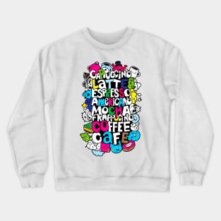 doodle popular coffee drinks Crewneck Sweatshirt